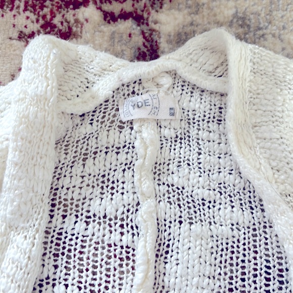 YDE knitted ivory cardigan. Size Medium. - Picture 2 of 3
